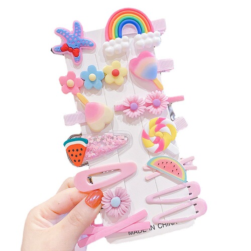 Children's hair accessories, girls' hairpins, Korean cute princess hairpins, little girls' temperament headbands, baby clips set