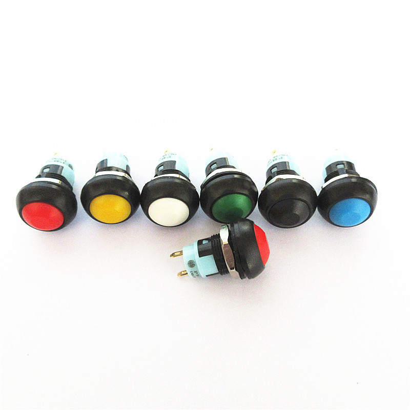 PBS-33A带锁按钮 防水12MM圆形自锁开关 小型防水按钮开关