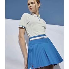 韩国高尔夫球服 24春夏女款标志不规则百褶半身裙短裙