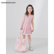 nanokids 24夏新品学院风格子短裙儿童夏季韩版学生连衣裙女童装