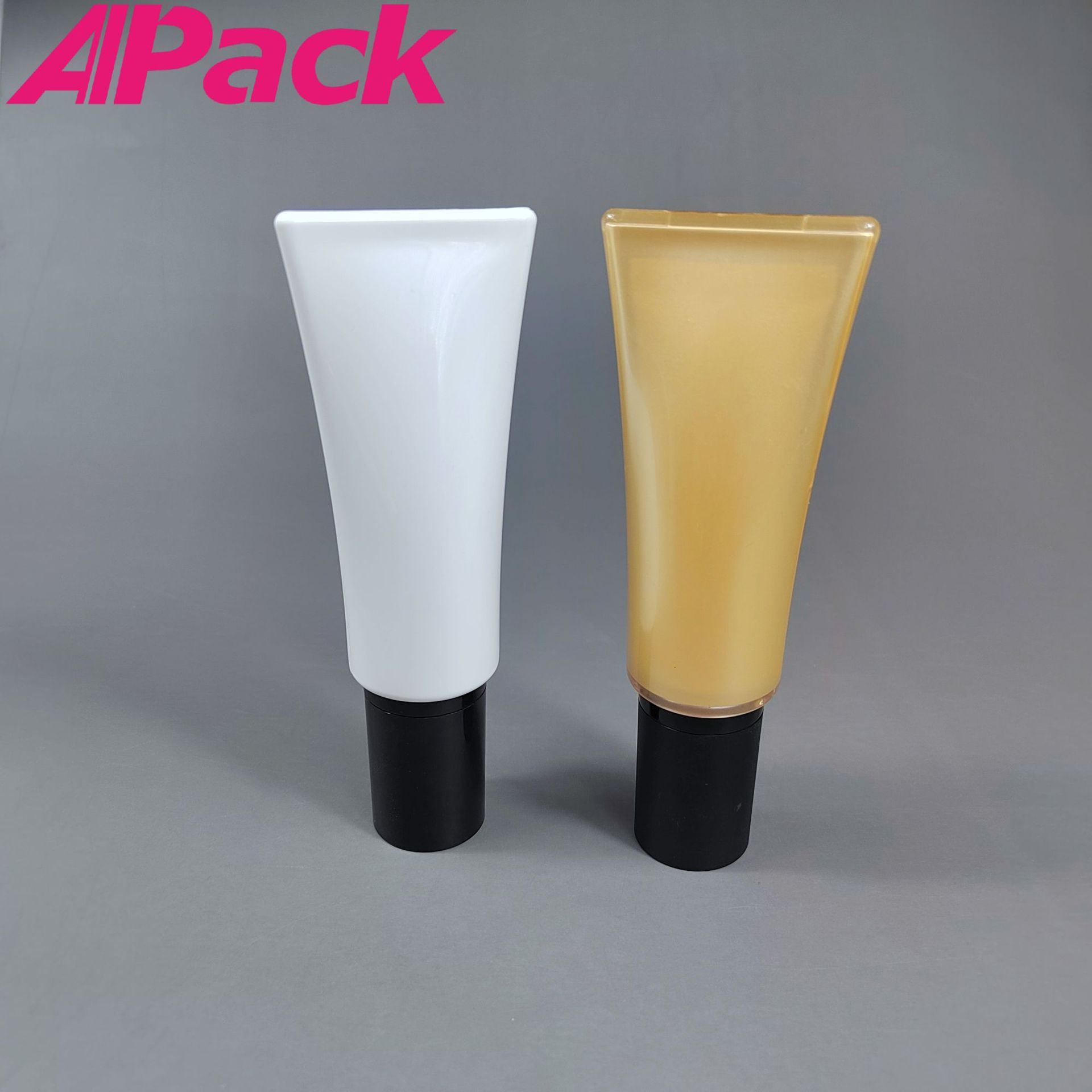 美妆包材30g双层带壳真空pe软管洁面瓶防晒瓶带泵头精华液油分装