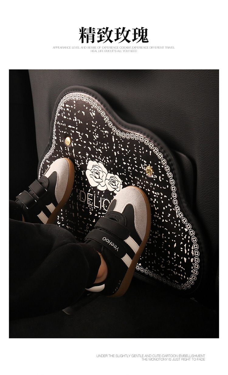 Camellia Rose Women's Chair Back Anti-Kick Pad Car Seat Back Anti-Fouling Pad Seat Back Pocket Hanging Type