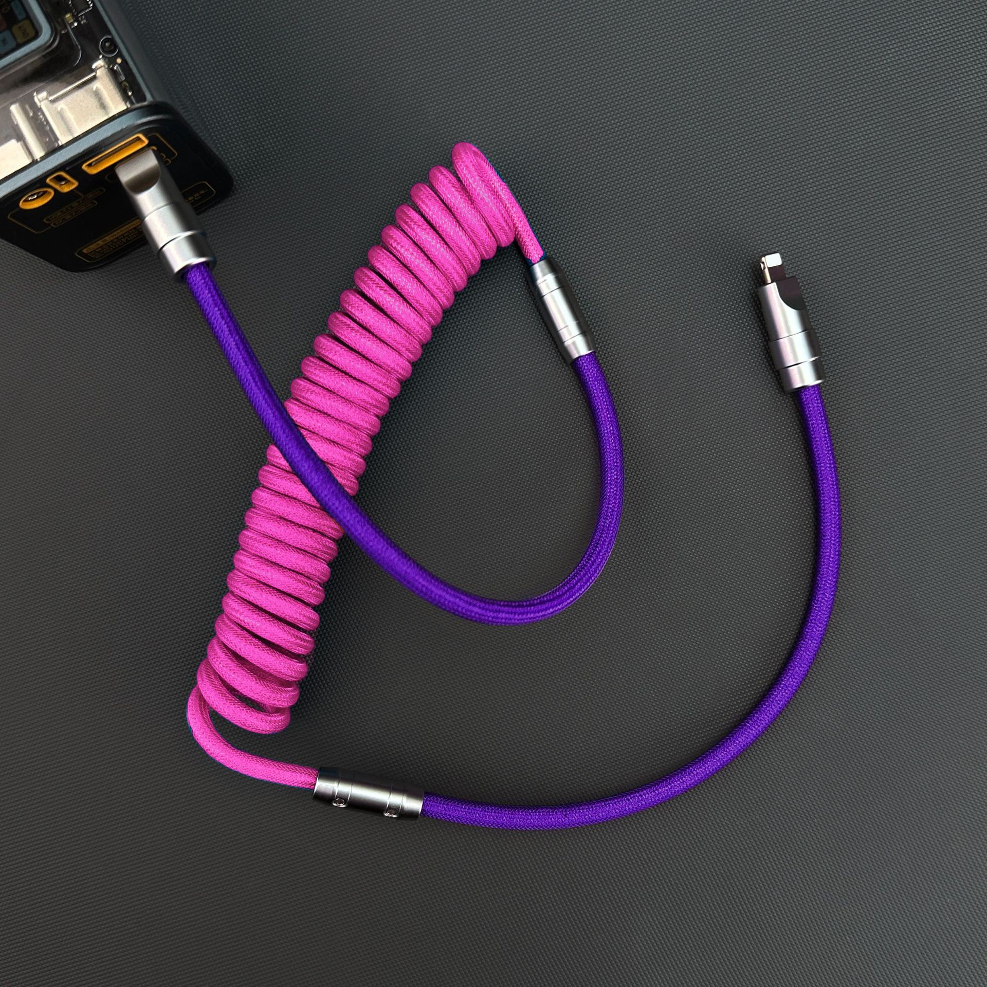 Cable DE DATOS telescópico espiral de primavera a juego de color personalizado para Apple iPad Android Huawei Xiaomi Tipo-C