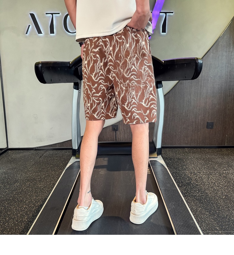 Men's Summer Printed Fashion Shorts Casual Straight Leg High End Style Loose Fitting Athletic Capri Pants Outerwear Beach Shorts_viptrois.com