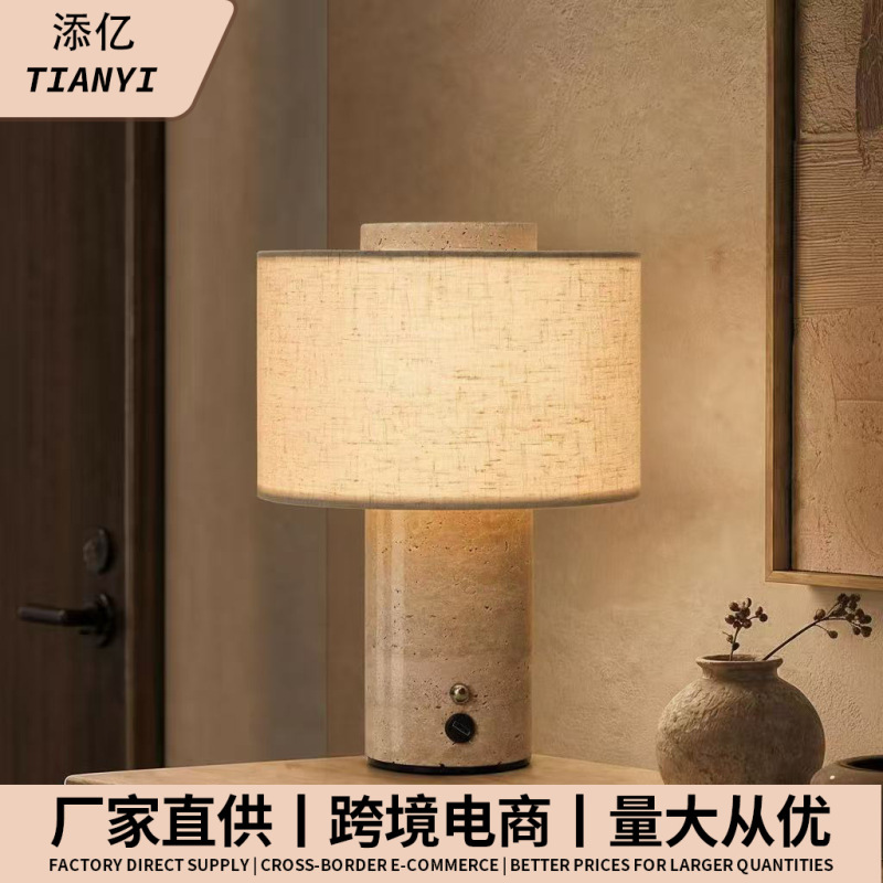 Natural marble ambient rechargeable table lamp for bedroom, study, hotel, bar, bedside, dining table, and desk