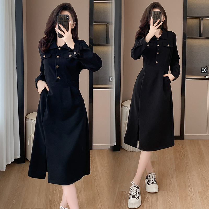  秋  S-4XL 大きいサイズ ワンピース（2タイプ：ノーマル、裏起毛）