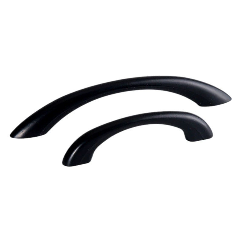 Современная простая пластиковая ручка для выдвижения, черная изогнутая ручка для дверцы шкафа, фурнитура для мебели, ручка для ящика, шкафа, дверцы шкафа