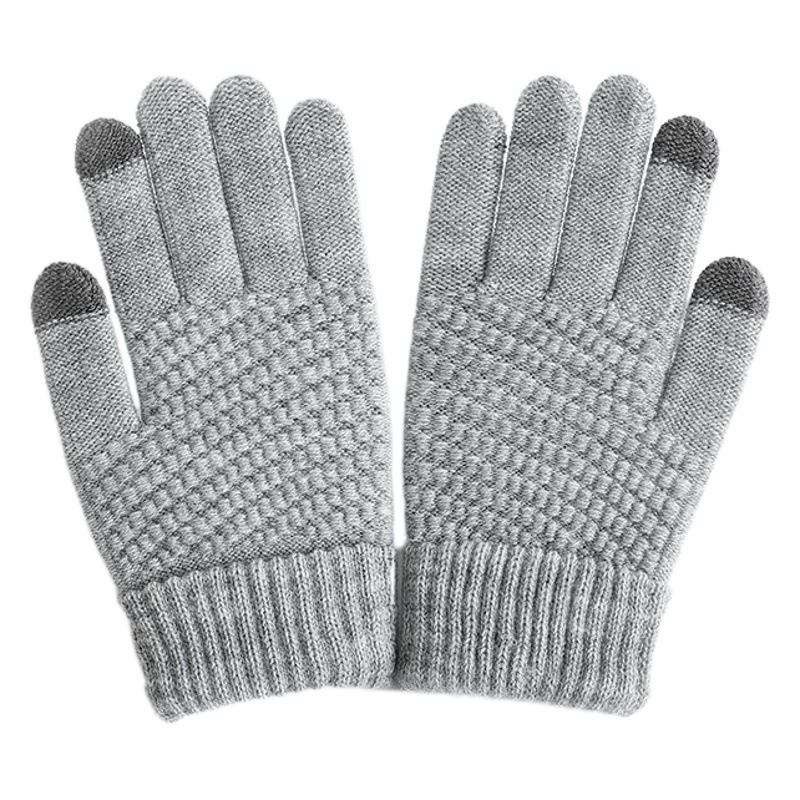 Otoño e invierno, rejilla de piña, guantes de pantalla táctil, cepillado, engrosado, cálido, hombres y mujeres, parejas, estudiantes, ciclismo, fábrica de guantes a prueba de frío