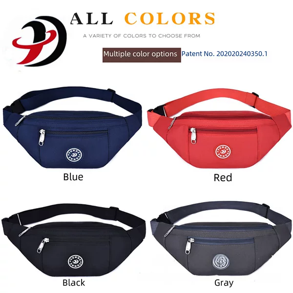 New Men's and Women's Waist Bags, Korean Style Multi-Purpose Shoulder Crossbody Bags, Water-Repellent Oxford Cloth Chest Bags, Outdoor Sports Mobile Phone Bags