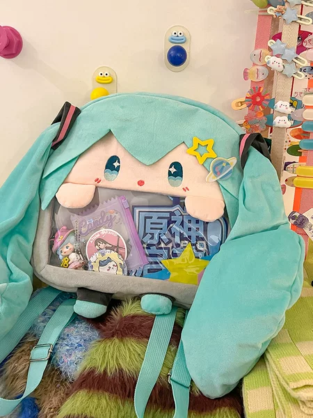 Japanese Hatsune Future Secondary Cute Girl Crossbody Cartoon Doll Backpack Student Bag Transparent Pain Bag Series