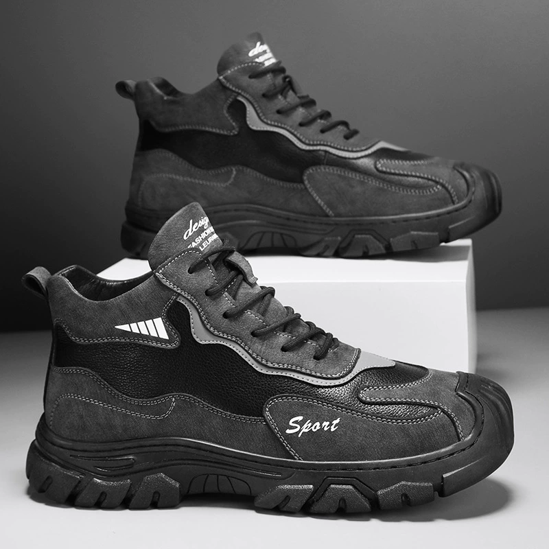 2023 новый осенний высокий уровень безопасности труда мужская обувь кожаная водонепроницаемая повседневная спортивная обувь мужская рабочая рабочая обувь