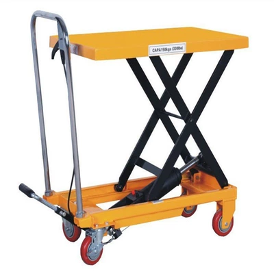 Manual hydraulic lift platform vehicle, mobile scissor-type electric small simple lift, vehicle-mounted (Avtomobil fırlanan platformaları) - 500lb-single-cut-yellow-default-item-5-default-item-default-item-default-item-default-item