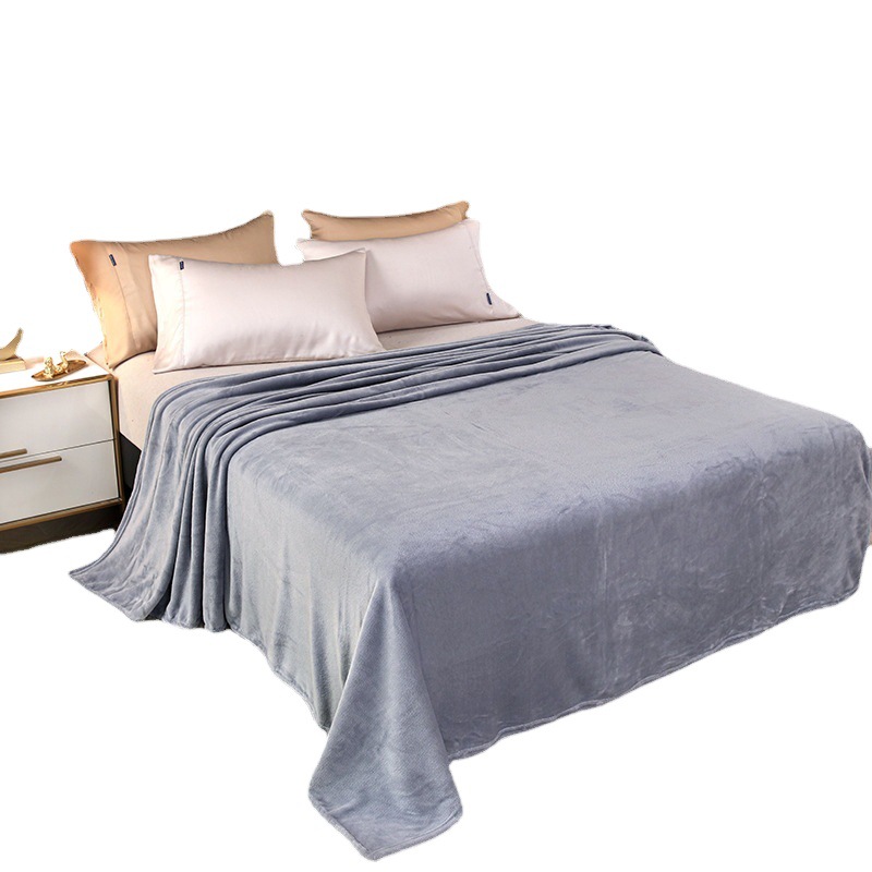 Manta de franela Lisa otoño e invierno cálido coral polar aire acondicionado manta de picnic manta aviación pierna cubierta manta fábrica outlet