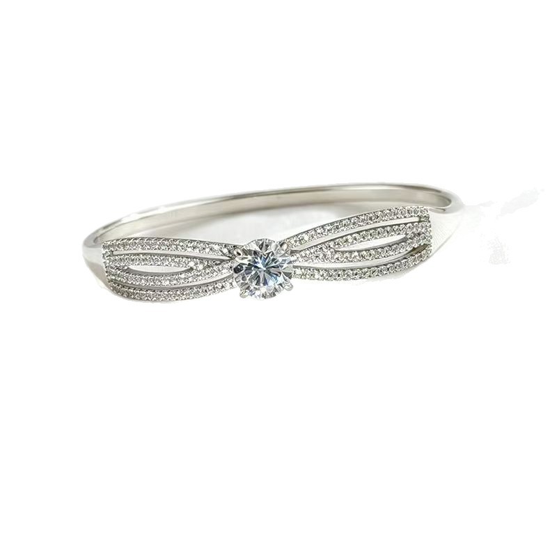 Brazalete con Cierre de Nudo de Aleación de Cobre Galvanizado para Mujer