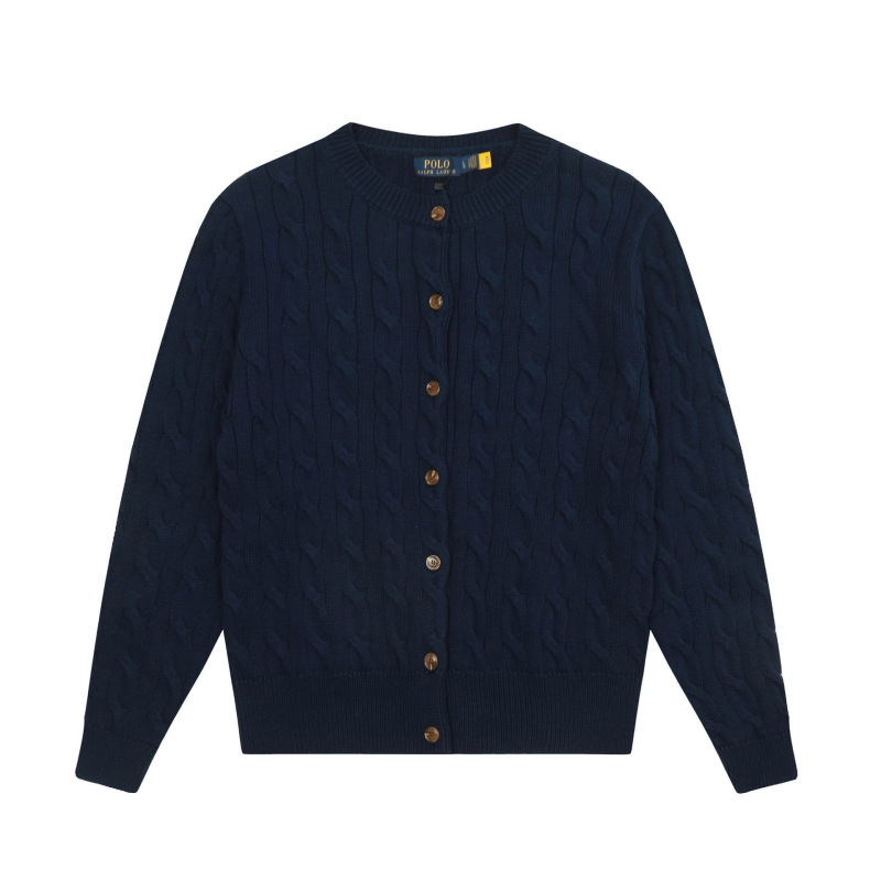 Pony Logo Embroidered Coarse Knit Long-Sleeve Sweater, Ins-Style Lazy Autumn and Winter Retro Cardigan Knitwear, Old Money Style Pony Logo Embroidered Coarse Knit Long-Sleeve Sweater, Ins-Style Lazy Autumn and Winter Retro Cardigan Knitwear, Old Money Style