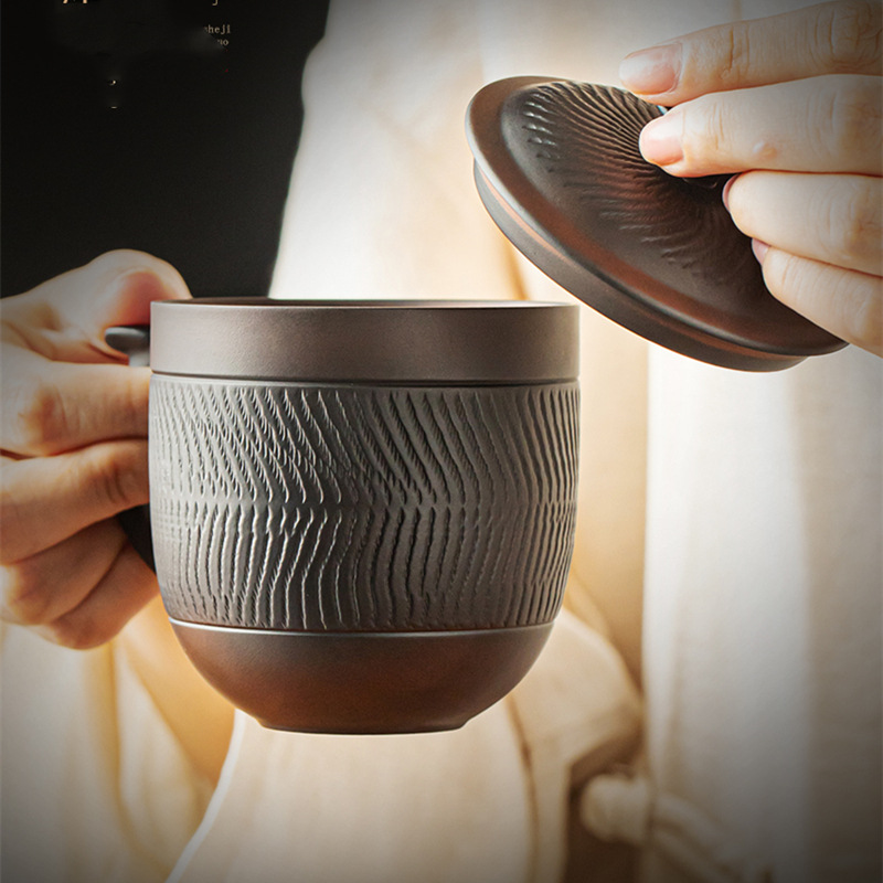 Zi Tao Office Tea Cup Personal Use Men's High-End Water Cup Host Cup Ceramic Tea Cup Luxury Retro