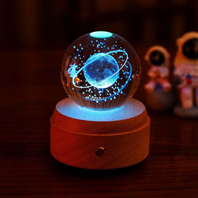 Подарок на день рождения, хрустальный шар, музыкальная шкатулка, вращающаяся светящаяся музыкальная шкатулка для девочек, детский подарок на десятый день рождения, День святого Валентина