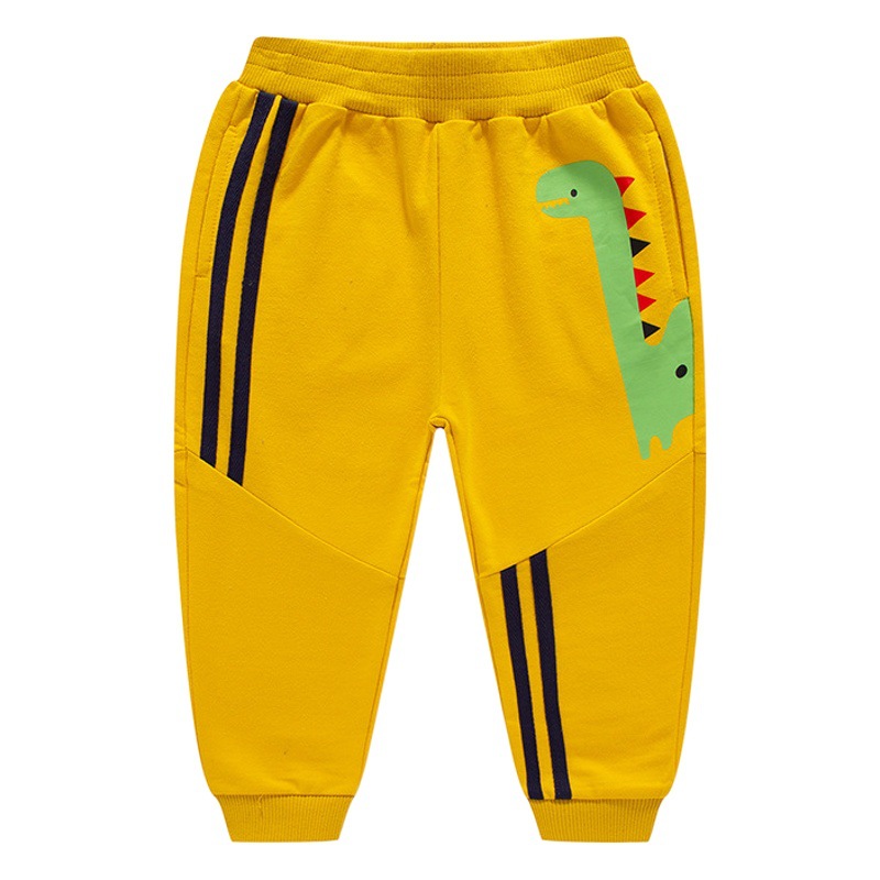 Pantalón Deportivo de Dinosaurio para Niños de Algodón para Primavera y Otoño