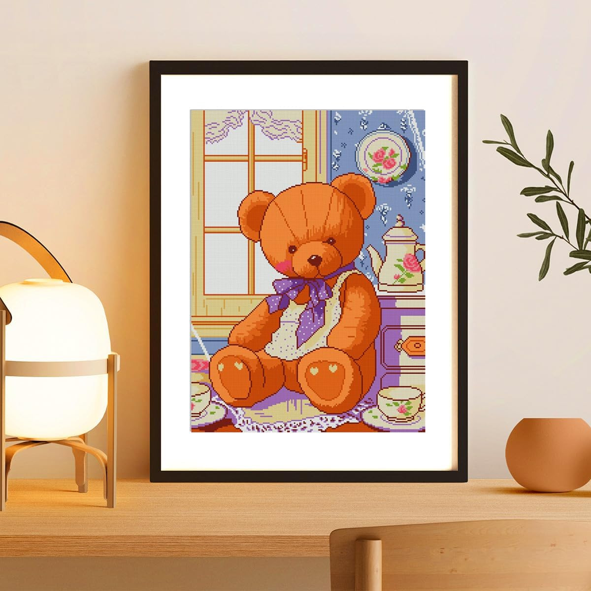 Nuevo paquete de material cross-border diy pequeño oso lindo animal bordado a mano decoración de la habitación infantil image 1