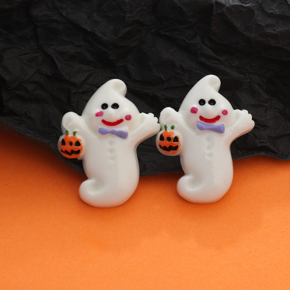 Cartoon Style Pumpkin Cat Ghost Resin Epoxy Women's Ear Studs 1 Pair display picture 12