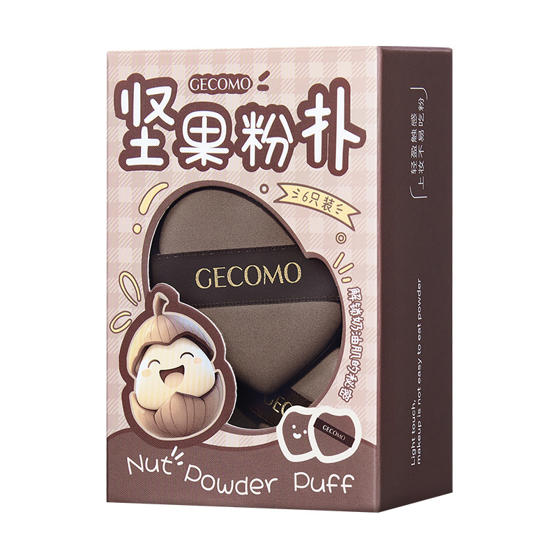 Xierui GECOMO-Juego de esponjas para polvo de nuez, uso húmedo y seco, sin polvo, flocado suave, cojín de aire amigable con la piel, venta al por mayor