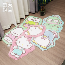 异形宝宝图案地垫少女可爱风卧室衣帽间床边毯防滑好打理入户脚垫
