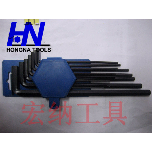 13pc 发黑 英制 加长 平头 龟壳型塑夹 内六角扳手 L型