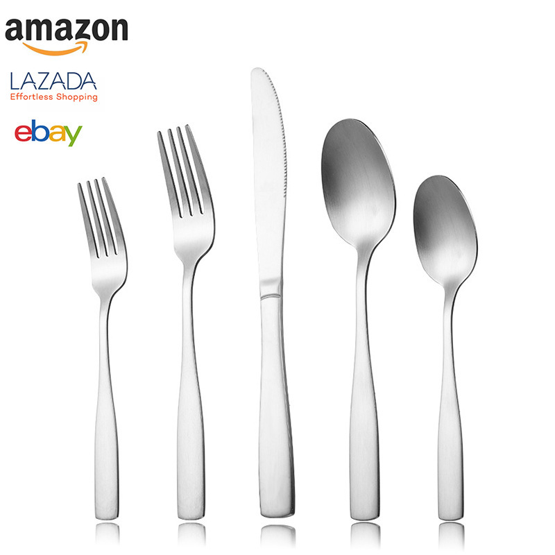 Source Manufacturer 410 Stainless Steel Square Handle Cutlery Wholesale in Stock for Home Kitchen Western Tableware Steak Knife Fork Spoon Source Manufacturer 410 Stainless Steel Square Handle Cutlery Wholesale in Stock for Home Kitchen Western Tableware Steak Knife Fork Spoon