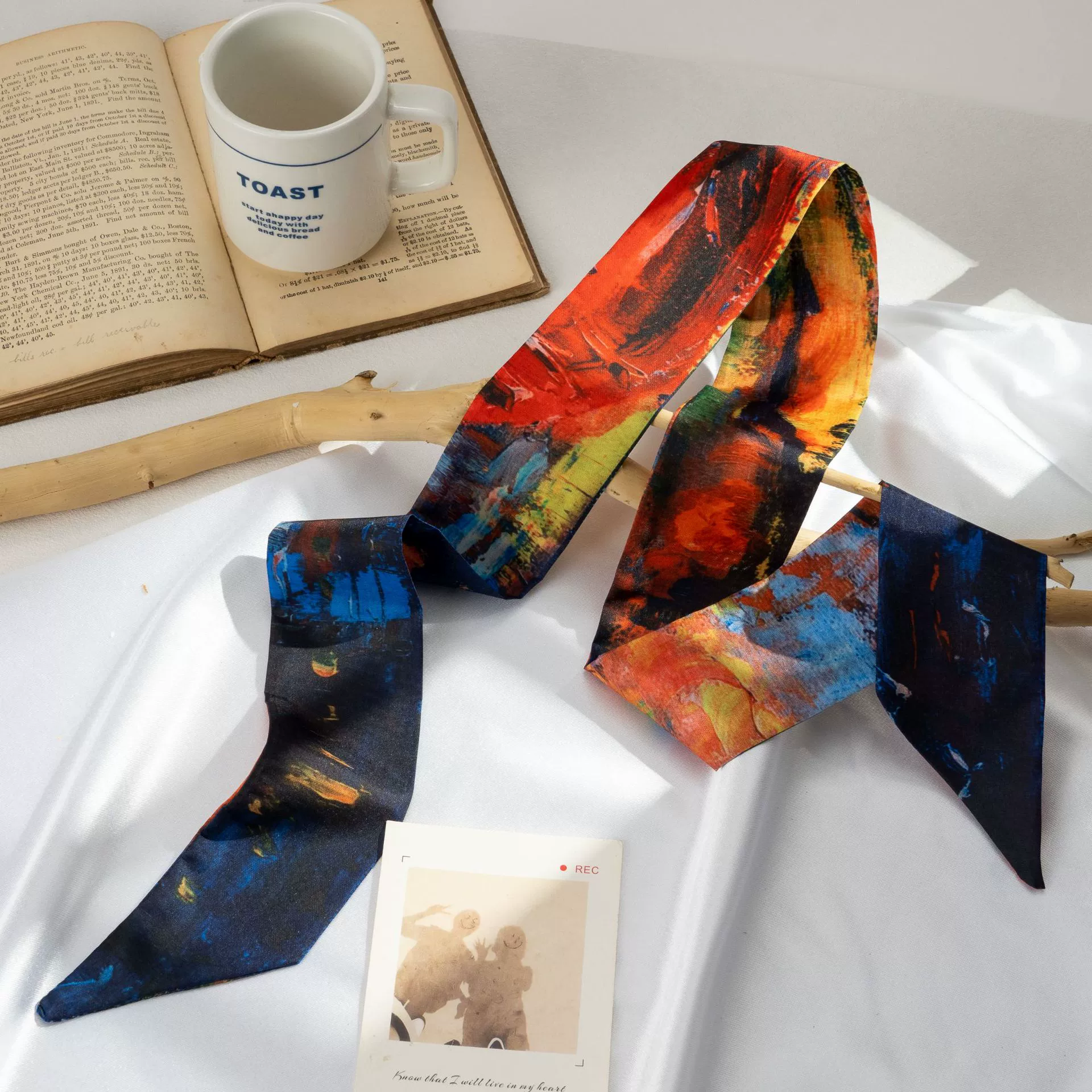 Silk Scarf Hairband (Suhang) long streamer 89×3.8 cm, lightweight gift box option