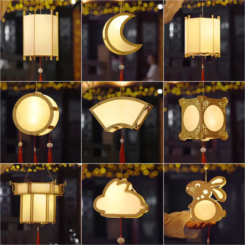 New Year Lantern Children's DIY Material Kit Hand-Painted Handmade Lantern Traditional Style Rabbit Lantern