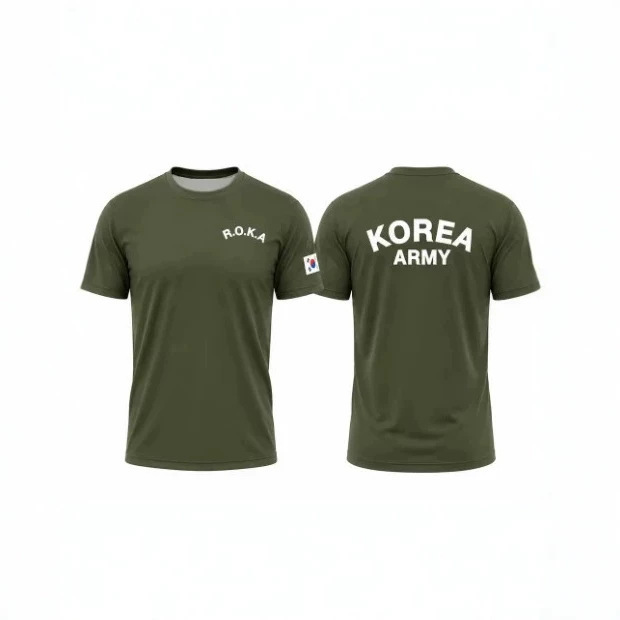 Korean military quick-dry printed short-sleeve T-shirt, breathable and stretchy Korean street sports T-shirt, unisex Korean military quick-dry printed short-sleeve T-shirt, breathable and stretchy Korean street sports T-shirt, unisex