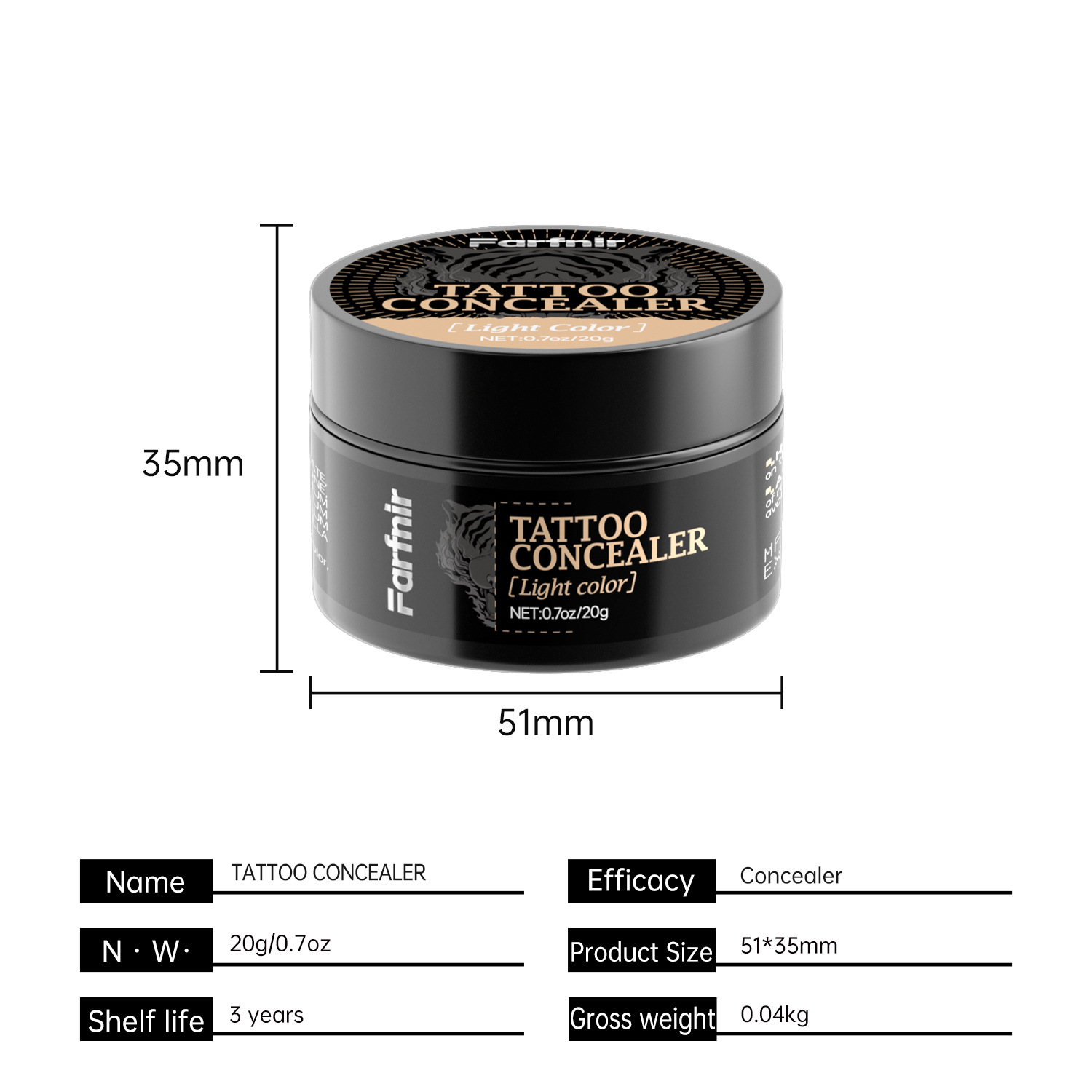 타투 컨실러 라이트 20g (수출 전용)