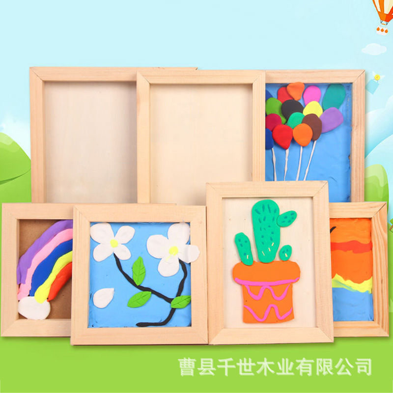 Children's Clay Picture Frame Wooden Solid Clay Photo Frame Handmade diy Decorative Picture Frame Creative Children's Clay Picture Frame Wooden Solid Clay Photo Frame Handmade diy Decorative Picture Frame Creative