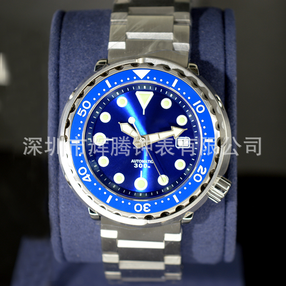 Factory Wholesale Mechanical Men's Watch High-End with Calendar Strong Luminous Large Dial Sports Diving Watch Cross-Border Model