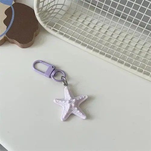 Nuevo lindo estereoscópico estrella de mar llavero de dibujos animados corazón de niña bolsos colgantes accesorios de regalo de pareja