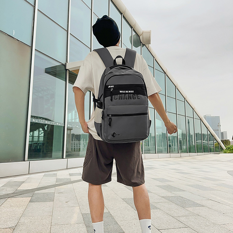 Mochila de estilo Harajuku de gran capacidad para estudiantes hombres 2025 nueva mochila de viaje de la escuela secundaria bolsa de viaje deportiva
