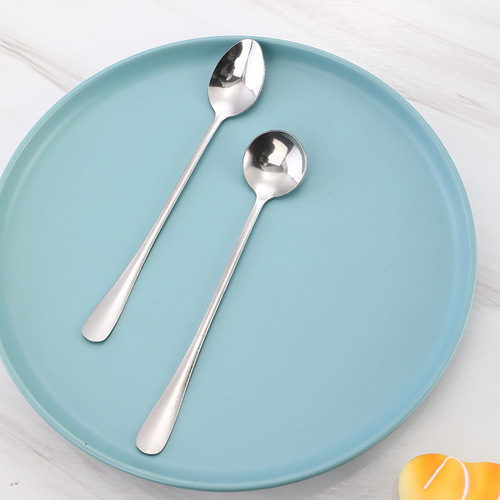 1010 ice spoon dessert spoon plus long handle ice cream stirring spoon gift style stainless steel coffee spoon