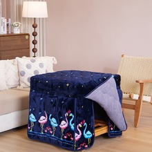 烤火桌子罩套正方形电暖炉桌盖布冬季加绒加厚取暖桌防水防油棉被