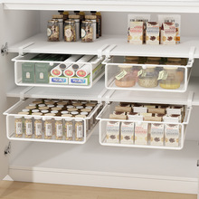 厨房置物架抽屉式悬挂抽拉分层调料挂架橱柜内吊柜下收纳下挂挂篮