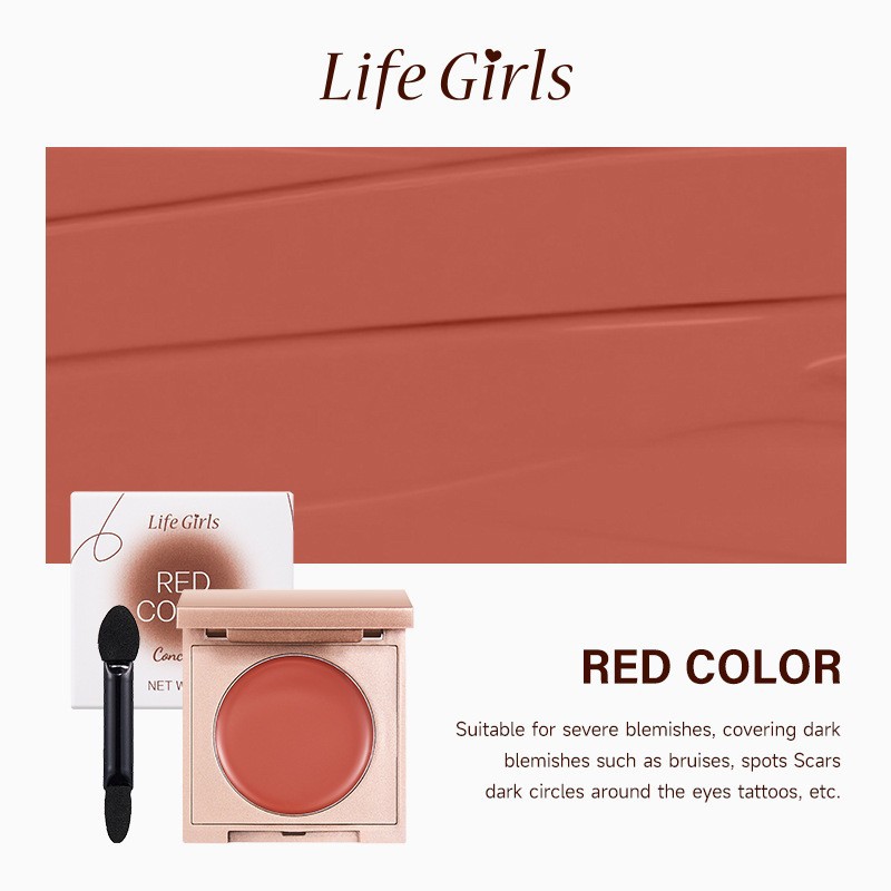 Life Girls Concealer Conllevación de maquillaje brillante, maquillaje oscuro, maquillaje imperfecto, cubriendo las marcas de acné, círculos oscuros en los ojos