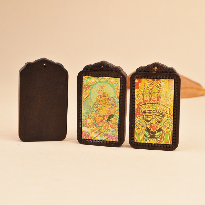 Sandalwood carving paste gilt zaqilam yellow god of wealth fox fairy nothing DIY hand woven car accessories