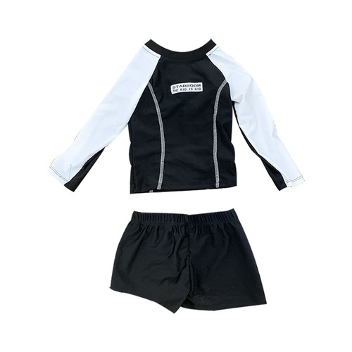 Korean Kids' Swimsuits: Boys' and Girls' Split-Style Long-Sleeve Shorts for Swimming & Resort Casual Sets