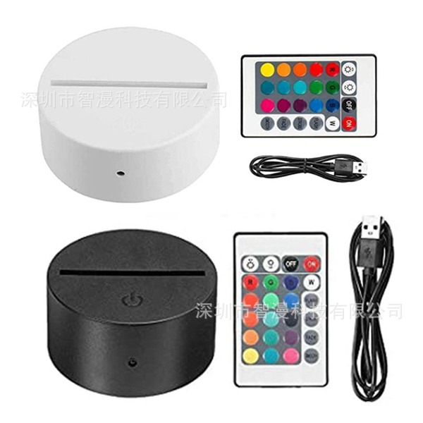 Transfronterizo nuevo exótico 3D luz de la noche titular USB Toque control Remoto colorido luz de la noche lámpara de mesa de acrílico combinación base