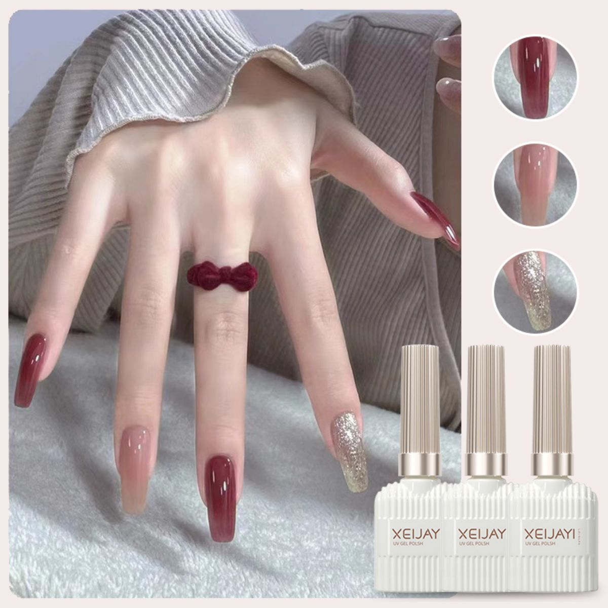 Juego de Esmalte Gel UV para Uñas de 3 Colores para Navidad y Salón de Uñas