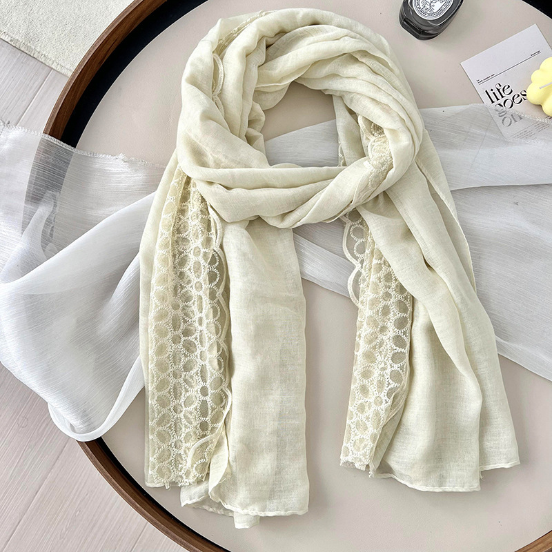 Bufandas de invierno femeninas de alta calidad lino de encaje bufandas delgadas bufandas de cuello bufandas de seda al por mayor