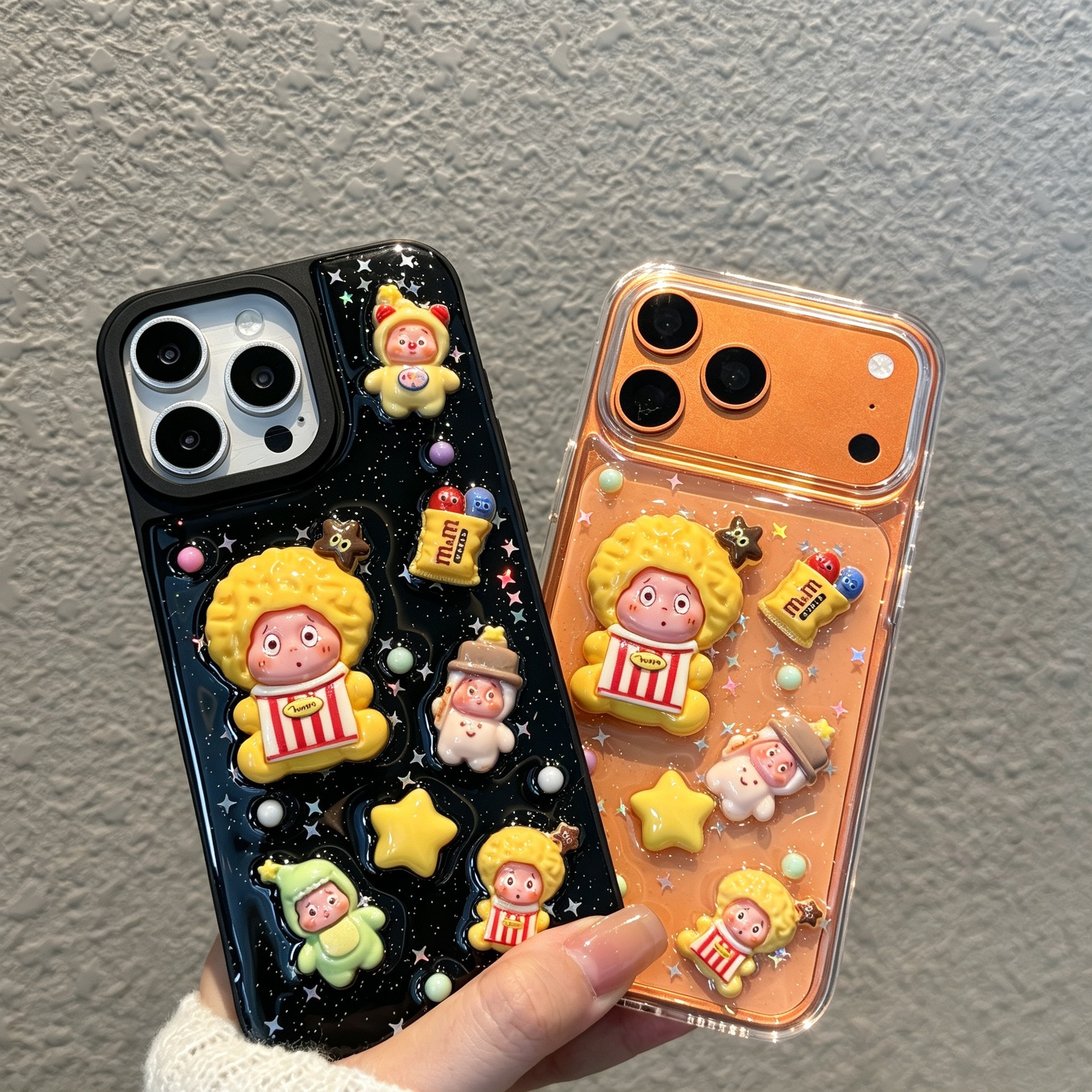 适用苹果18promax手机壳iphone17滴胶卡通星星人16pro新款X保护套