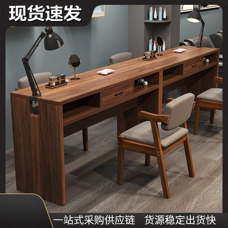 Vintage single and double manicure work tables, simple and stylish manicure stations, economical special tables and chairs for nail salons