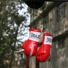 クロスボーダー外国貿易ミニボクシング手袋自動車ストラップ車載バックミラー装飾クリスマス手袋ペンダント黒赤