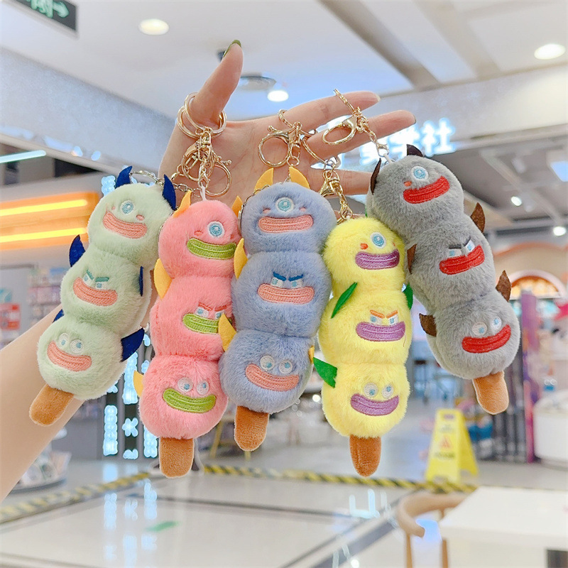 個性搞怪串串怪獸掛件真玉兔絨毛丑萌包包掛件毛絨汽車鑰匙扣卡