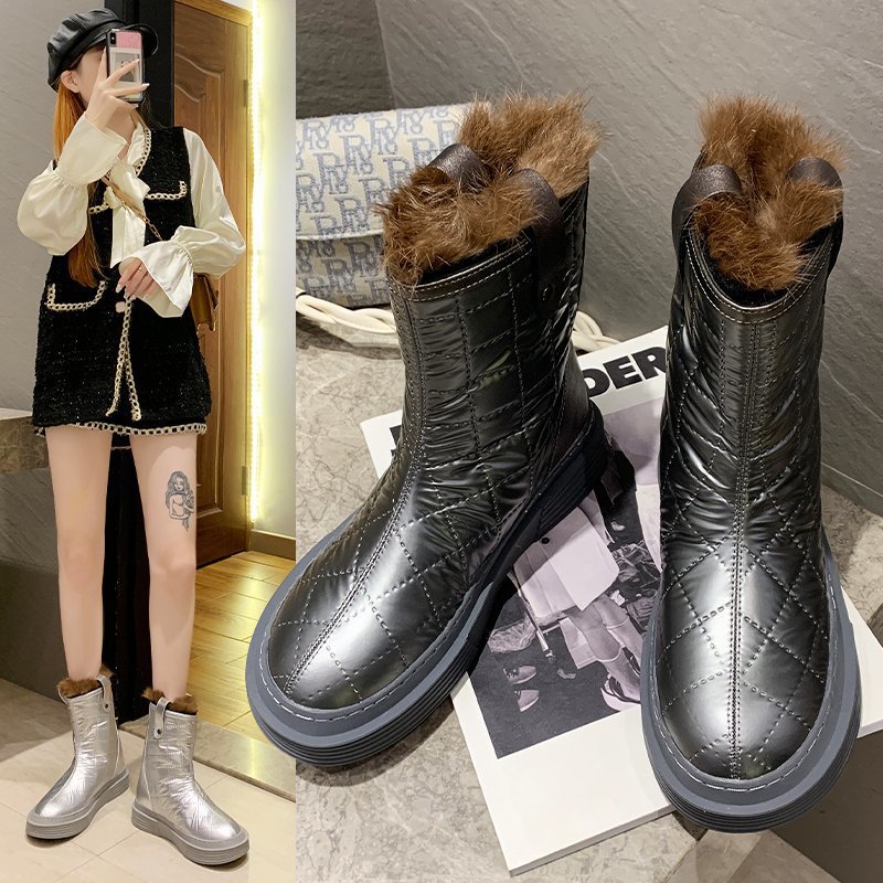 中筒雪地靴女冬2020新款網紅韓版加絨加厚保暖休閑舒適時尚面包鞋